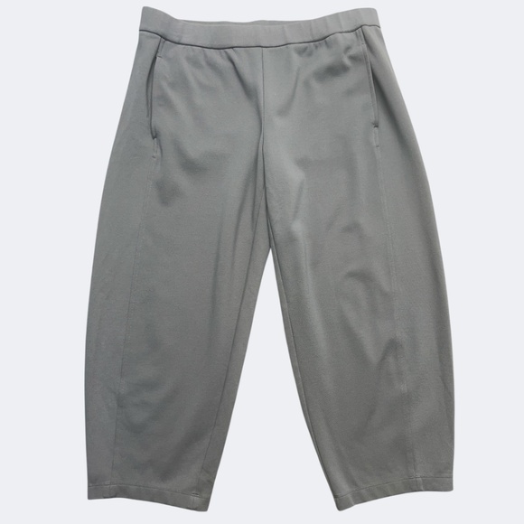Eileen Fisher Pants Womens Medium Gray Cropped Pull-On Stretch Tencel Lyocell - Picture 1 of 7